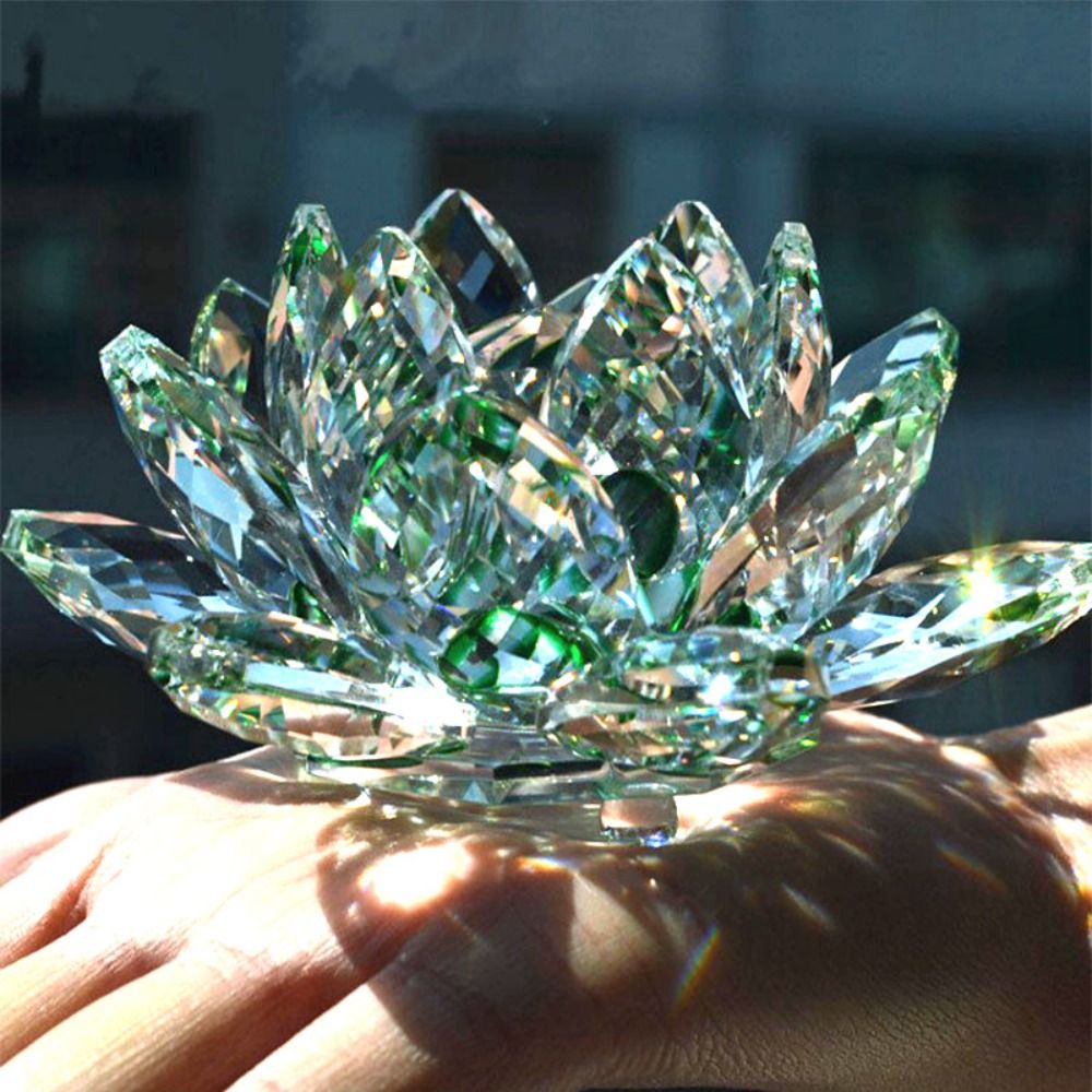 60-140mm Crystal Lotus Flower  - Paper Weight Crystal recension och pris