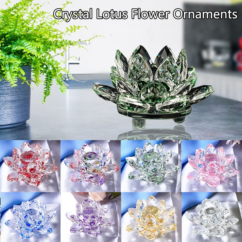 60-140mm Crystal Lotus Flower  - Paper Weight Crystal recension och pris