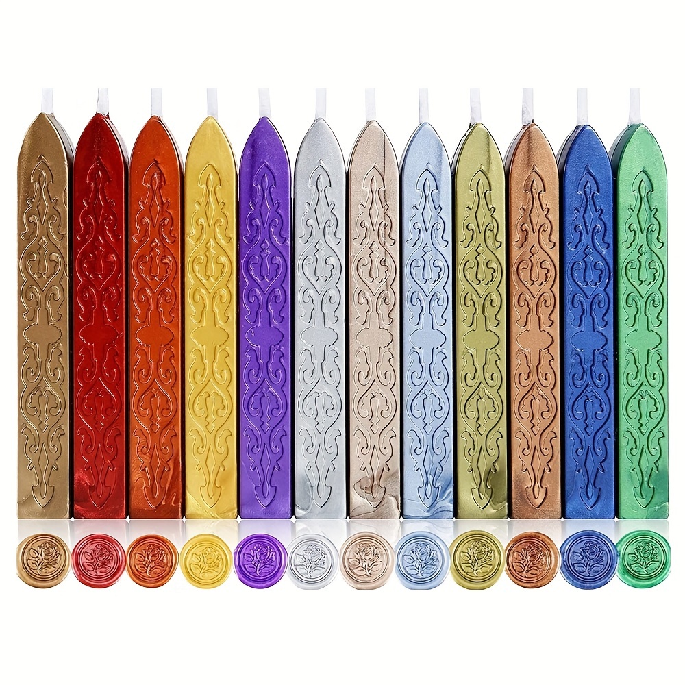 12pcs/bag Metallic Mixed Color - Wax Seal Stamp Set recension och pris