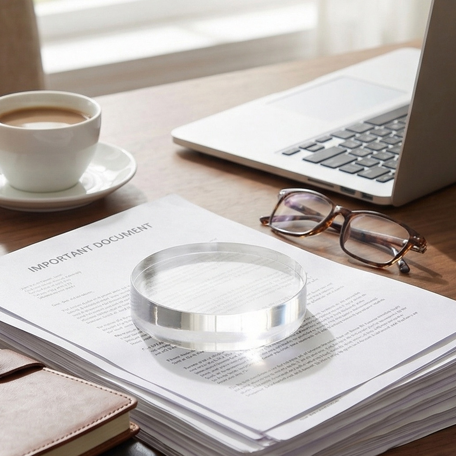 Clear Round Crystal Glass Pape - Paper Weight Crystal recension och pris