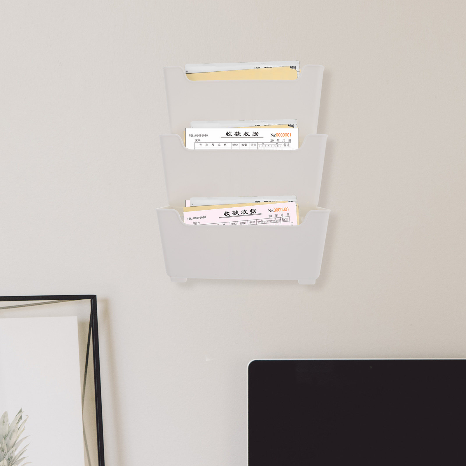 1Set Clear Wall File Organizer - Magazine Holder Rack recension och pris