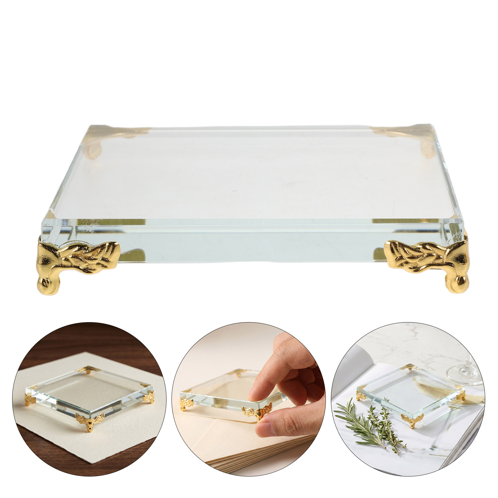 Square Crystal Paperweight Gol - Paper Weight Crystal recension och pris